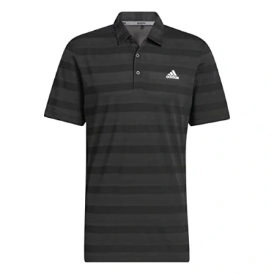 Image of adidas Golf Mens Two Colour Stripe Polo Shirt Black/Grey Six S