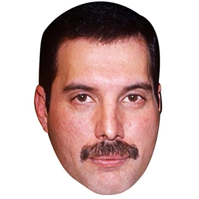 Image of FoxyPrinting Freddie Mercury Celebrity Cardboard Party Face Mask Fancy Dress