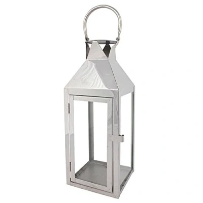 Image of Lantern Silver H:40cm X W:14.5cm D:14.5cm pack of 1