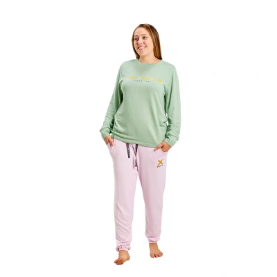 Image of Munich Womens Long Sleeve Pajamas MUDP0300 Pink Size Medium