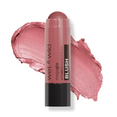 Image of Wet n Wild, Mega Glo Vitamin E Makeup Stick, Multipurpose Blush Stick for Eyes, Cheeks and Lips, with Buildable Blendable Formula, Travel Ready Retractable, Currant Jam