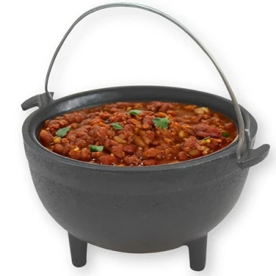 Image of TableCraft Cast Iron Mini Round Kettle Server 16oz / 470ml Oven Proof Miniature Stew Pot