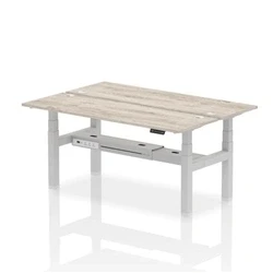 Image of Air B2B 1800x600mm Height Adjustable 2P Bench Desk CP Grey Oak/Silver