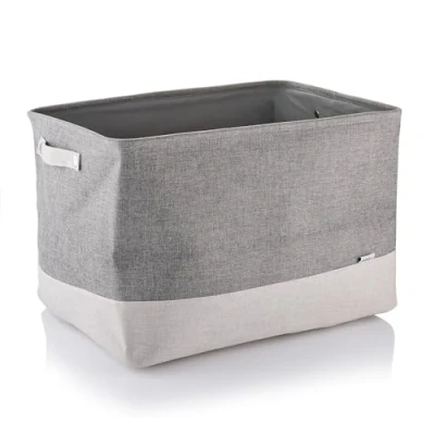 Image of Minky Large Fabric Basket, 73L Hamper Basket for Multi Storage, Grey Washing With Sturdy Handles, Collapsible Design,Storage Home Accessories (Large)