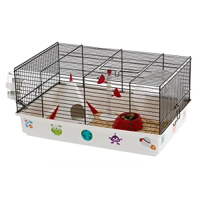 Image of Ferplast CRICETI 9 Themed Hamster Cage Space Design for Kids Fully Equipped, Comfortable Interactive Habitat, Exercise Wheel &amp; Accessories Included Easy Clean, 46x29,5xh23cm