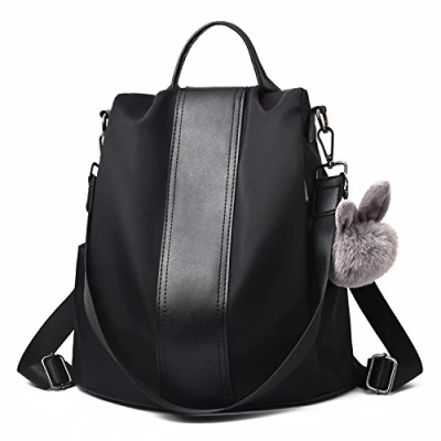 Image of Charmore Women Backpack Ladies Rucksack Waterproof Nylon School bags Anti theft Dayback Shoulder Bags, Black2, M