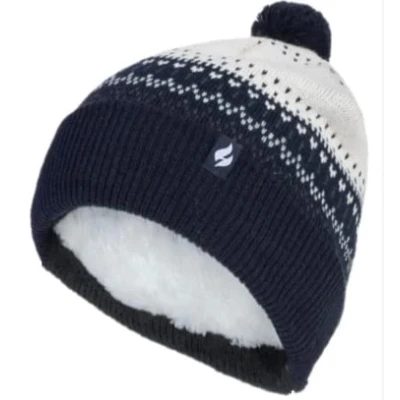 Image of HEAT HOLDERS Ladies Thermal Winter Warm Turn Over Pom Hat 3 Variations One Size (Avon Cream)