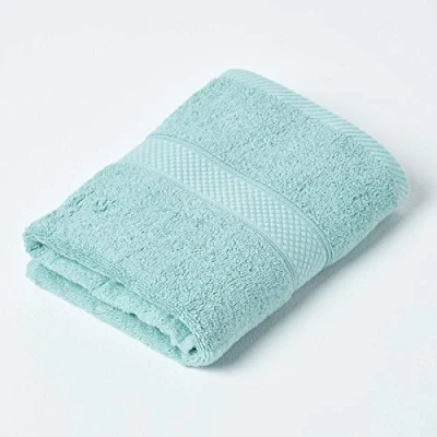 Image of HOMESCAPES Sea Green Turkish Cotton Hand Towel Super Soft Thick &amp; Absorbent 500 GSM Heavy Weight for everyday Luxury
