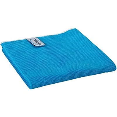 Image of Vikan 691133 Professional Microfibre Cloth, Blue, 320mm Length, Width, 3mm Height, Pack of 5