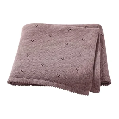 Image of Hadetoto Baby Blanket 100% Cotton Cellular Soft Cosy Knitted Coffee 100x80cm