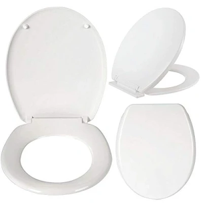 Image of O Shaped Design WC Toilet Seat Soft Close Top Fix Quick Release Hinge with One Set Free Fixing Hinges Easy Clean (O Shape)