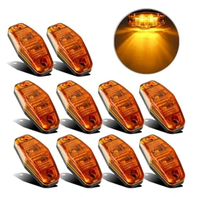 Image of Side Marker Lights, 10pcs 2LED Car Lights Indicators 12V 24V Front Rear Light Position Lamps for Truck Lorry (Yellow)