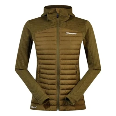 Image of Berghaus Women&#039;s Nula Hybrid Synthetic Insulated Jacket Durable Design Water Resistant Puffer Jacket, Oak Moss, 16