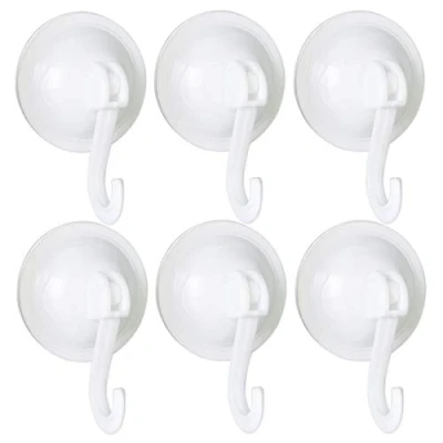 Image of FANGZIDM 6PCS Suction Hooks Reusable Non Mark Waterproof Wall Hangers for Coats Scarfs Towels Bags Keys in Bathroom Kitchen Office