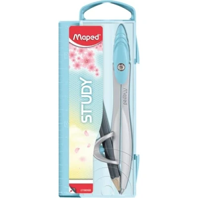 Image of Maped Study Pastel Compass Box with Universal Holder for Pens Rose, Light Blue, Lilac