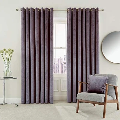 Image of HELENA SPRINGFIELD ESCALA LINED CURTAINS 90X72 (228X183CM) DAMSON