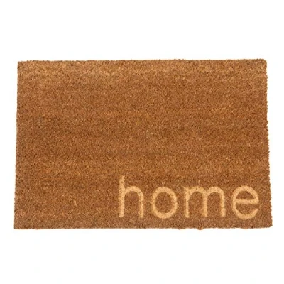 Image of 60cm x 40cm Brown Home Embossed Coir Door Mat By Nicola Spring