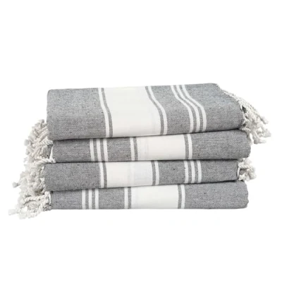 Image of LANE LINEN Beach Towels 4 Pack Oversized 100% Cotton Turkish Towel Set, Pre Washed Towel, Quick Dry For Travel, Large Pool Towels, 39&quot;x71&quot; Smoky Black