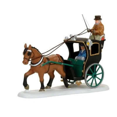 Image of Department 56 Ceramic Dickens Holiday Cab Ride Figurine Village Accessory, Multicolor, 4, Multicolor