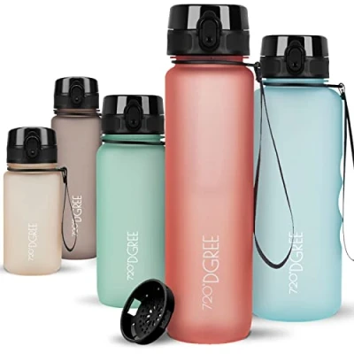 Image of 720DGREE Water Bottle 1l “uberBottle“ softTouch +Sieve BPA Free Tritan, Leakproof, Reusable Drinking Sports for Men, Woman, Office, Gym, Fitness, Outdoor, Hiking, Cycling, Travel