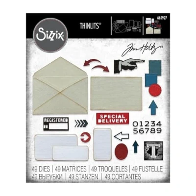 Image of Sizzix Thinlits Die Set 48PK Postale by Tim Holtz 665927 Chapter 3 2022, Multicolor, One Size