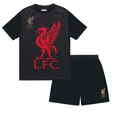 Image of Liverpool FC Official Football Boys Sublimation Short Pyjamas Black 2 3 Years