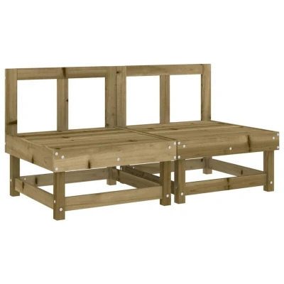 Image of vidaXL Garden Middle Sofas 2 pcs Impregnated Wood Pine