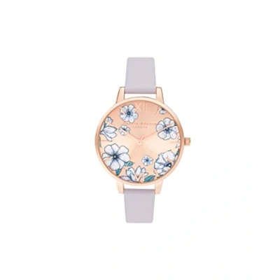 Image of Olivia Burton Analogue Quartz Watch for Women with Purple Leather Strap OB16AN03
