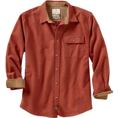 Image of Legendary Whitetails Men&#039;s Buck Camp Flannel Shirt Button, Barnwood Heather, Medium