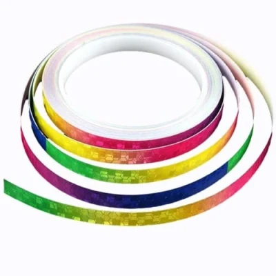 Image of 4 Rolls Bike Reflective Stickers Self Adhesive Fluorescent Tape Bicycle Strips Cycling Mtb Tapes for Helmet Motorcycle Scooter