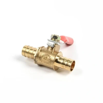 Image of Brass Ball Valve 10mm Shut Off Barbed Hose Pipe Joiner Faucet Connector Adapter for Water Gas Oil (Pack of 1)