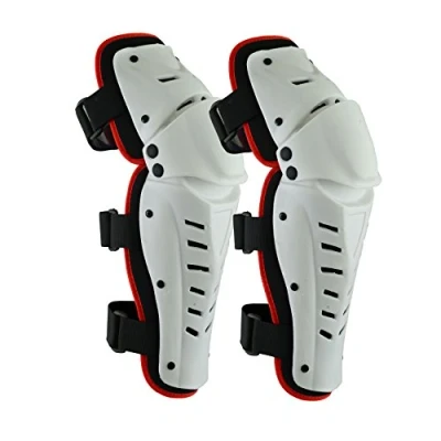 Image of White Knee Shin Body Guard Armour Motocross Motorcycle Dirt ATV Racing Gear Pads