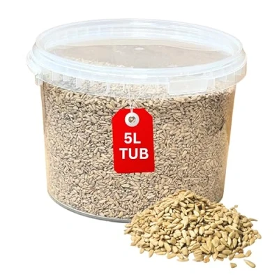 Image of Beewarm Premium Wild Bird Food 5L PSunflwoers Hearts for Garden Birds High Energy, No Mess Feed (5L, Sunflwoers Hearts)