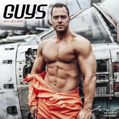 Image of Guys 2025 Square Wall Calendar Glamour