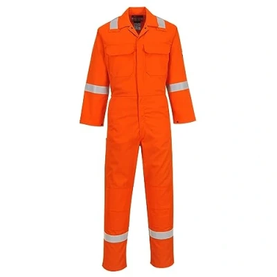 Image of Portwest BIZ5 Men&#039;s Hi Vis FR Coveralls Bizweld Iona Flame Retardant Fireproof Workwear Overalls Orange Tall, Large