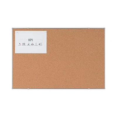 Image of BoardsPlus Economy Cork Board, 90 x 60 cm, Grey Tech Alloy Frame