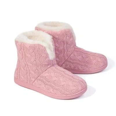 Image of Dunlop Ladies Slippers Comfortable Booties Quality Ankle Memory Foam Boots Indoor Outdoor with Non Slip Sole (Mia Pink, UK Footwear Size System, Adult, Women, Numeric, Medium, 6)