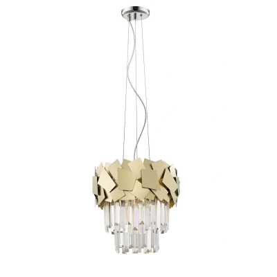 Image of Celine Crystal Laser Cut 4 Light Ceiling Gold
