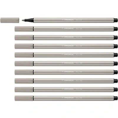 Image of Premium Fibre Tip Pen STABILO 68 Pack of 10 Warm Grey