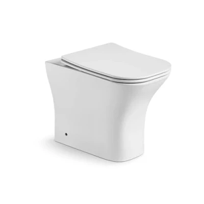 Image of Milano Avenham Modern White Ceramic Back to Wall Toilet WC Pan Soft Close Seat