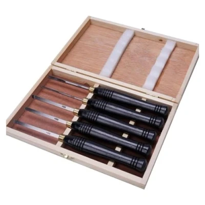 Image of Wood Chisel Tool Set HSS Lathe Chisels Set,Mini Anti Rust Turning Accessories Woodturning Tools,5 Pcs Premium