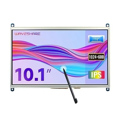 Image of Waveshare 10.1 inch Display 1024x600 Resolution Resistive Touchscreen HDMI LCD IPS Monitor Direct Pluggable for Raspberry Pi 4B/3B+/3A+/3B/2B/1B+/1A+,Support Windows (No Touch)