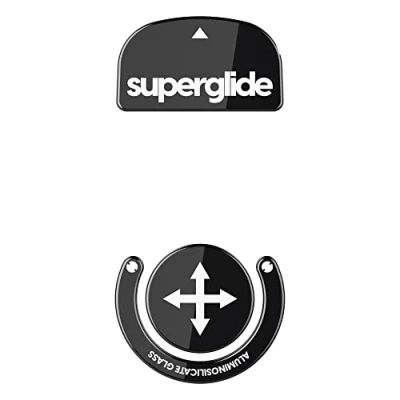 Image of Superglide Fastest and Smoothest Mouse Feet/Skates Made with Ultra Strong Flawless Glass Super Fast Smooth Durable Sole for Logitech G PRO X Superlight (Black)