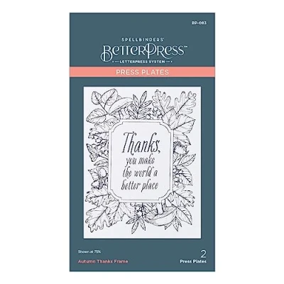 Image of Spellbinders Autumn Thanks Frame Press Plate from The BetterPress Collection