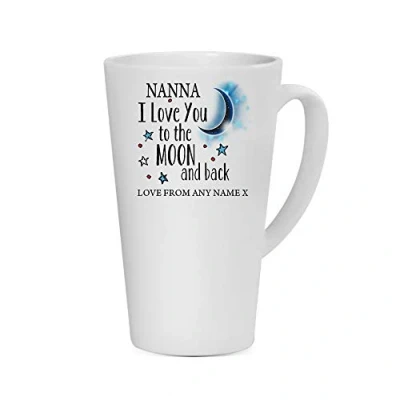 Image of Personalised Nanna I Love You to The Moon &amp; Back Coffee Tea Cocoa Soup Daily use Mug Valentine&#039;s Day Birthday Party gage Keepsake Unique Ceramic Cup Mug. (17 oz Latte Mug)