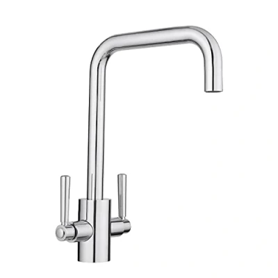 Image of JASSFERRY Modern Kitchen Mixer Tap High Swivel U Style Spout Sink Faucet Single Double Handles Chrome Polished