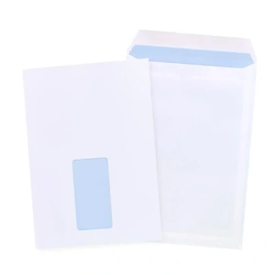 Image of GP Globe Packaging 50 x C5 A5 White Window Self Seal Paper Envelopes (Size: 229x164mm) Printer Safe &amp; Fully Opaque Security Business Mailing for Office Home Use