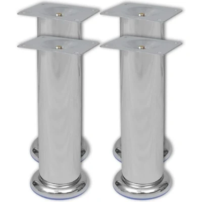 Image of vidaXL 4 Round Sofa Legs Chrome 180 mm