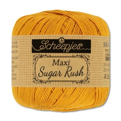 Image of Frida&#039;s Wollhaus Scheepjes 50 g Maxi Sugar Rush Crochet Yarn Fillet Cotton 87 Colours (249 Saffron)