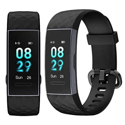 Image of Aquarius IP67 Waterproof Bluetooth Fitness Tracker with Heart Rate Monitor and Step Counter Black